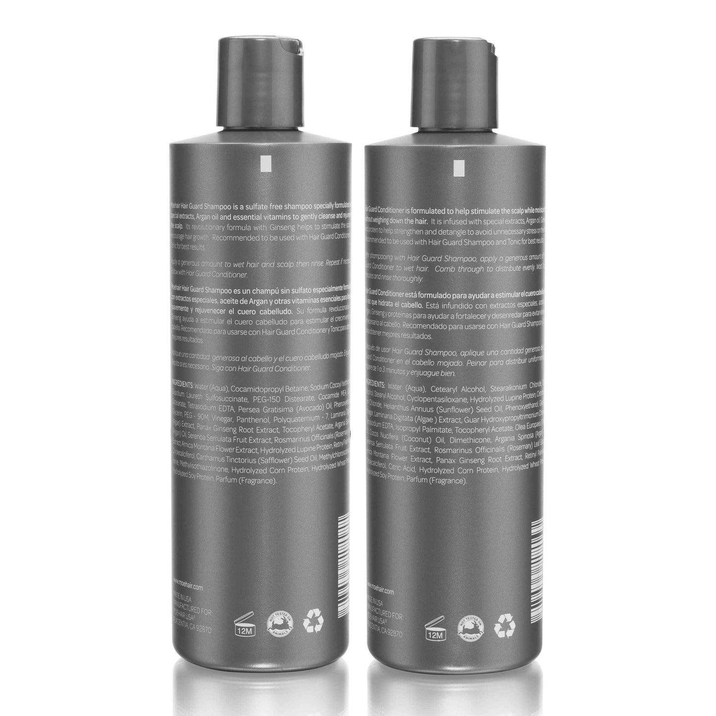 MOEHAIR Hair Guard Shampoo and Conditioner for Hair Loss | Hair growth shampoo and conditioner for women & men |Thickening Shampoo for thinning hair and hair loss| Sulfate and Paraben Free|12 Fl Oz