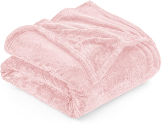 Utopia Bedding Fleece Blanket King Size Pink 300GSM Luxury Fuzzy Soft Anti-Static Microfiber Bed Blanket (90x102 Inches)