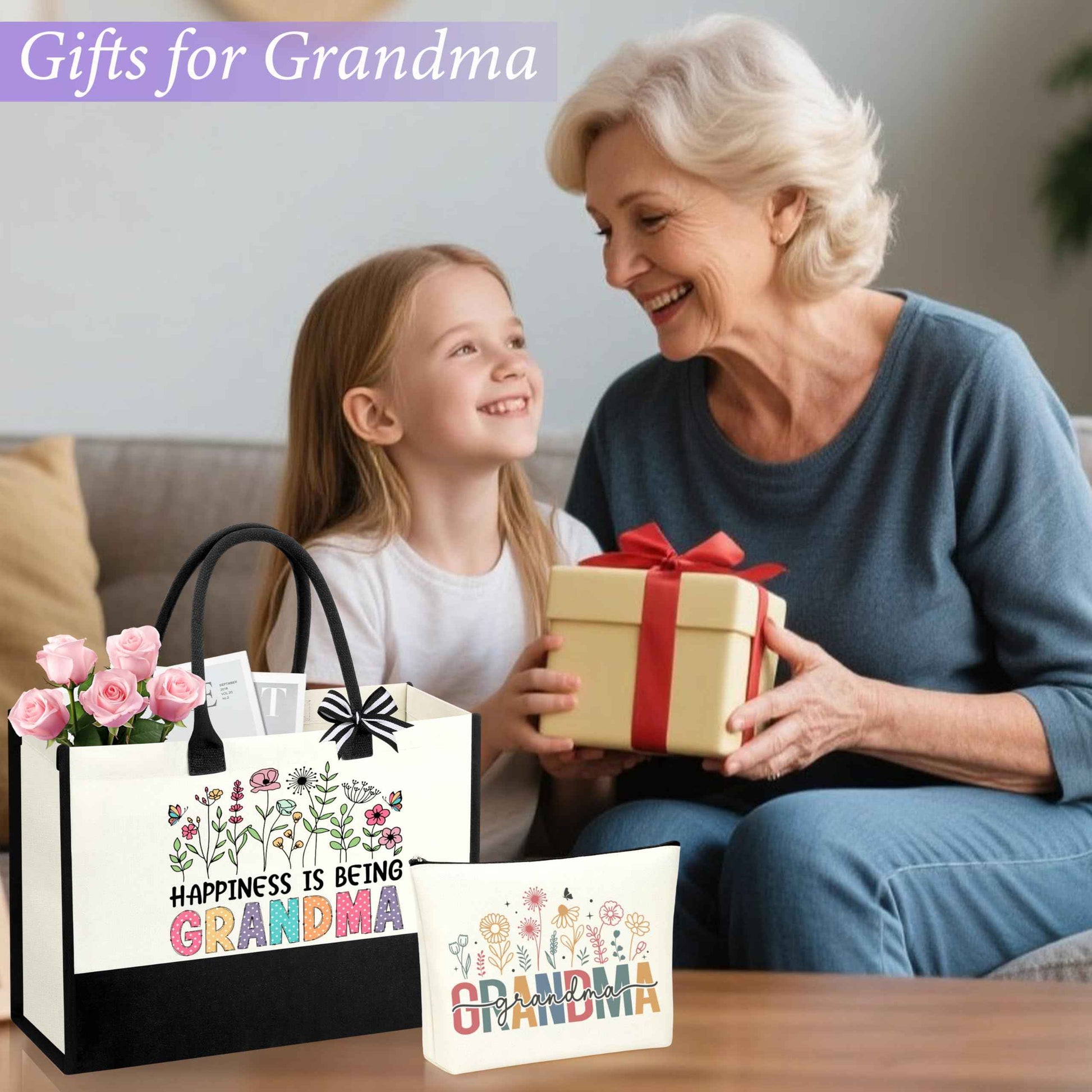 SiplyHaven Grandma Gifts for Birthday Grandma Christmas Gifts Set from Granddaughter Grandson Grandchildren Grandkids for Grandma Gift Basket