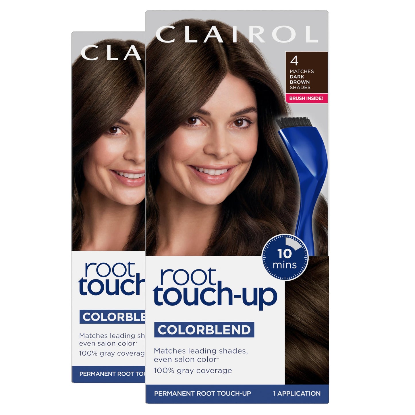 Clairol Nice 'n Easy Permanent Root Touch-Up Hair Dye, Dark Brown and Dark Auburn/Reddish Brown, 2 Packs of 2