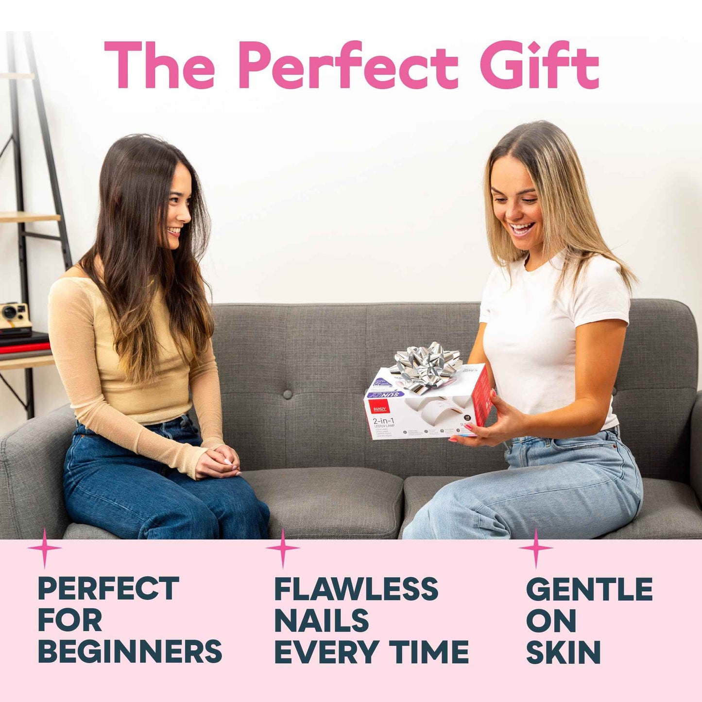 SUNUV SUN9C UV LED Nail Lamp Pink with Top Gel and Base Gel