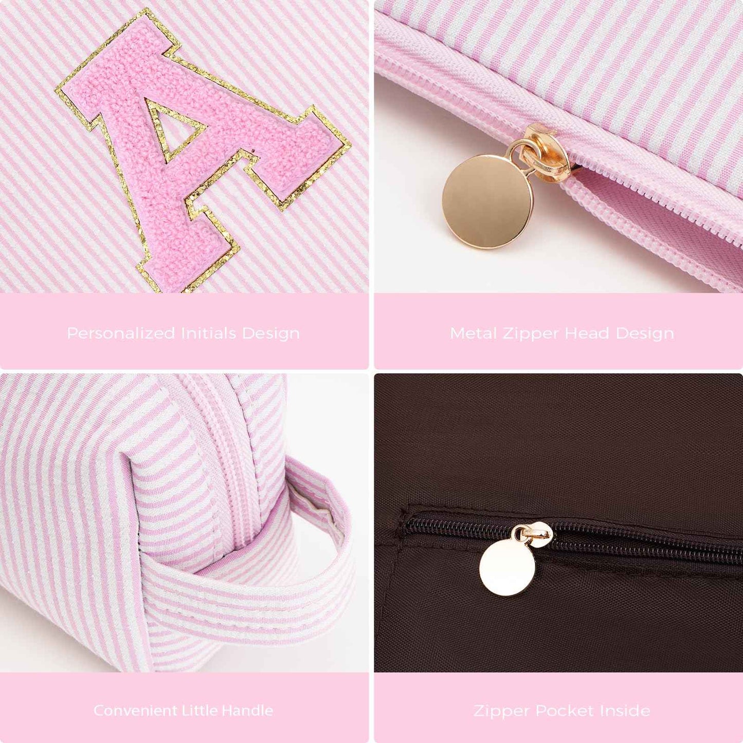 Btffitting Birthday Christmas Gifts for 10 11 12 13 14 15 16 17 18 Years Old Girl,Stocking Stuffers Makeup Bag Cosmetic Bag Set,Teen Girls Teacher Gift Trendy Stuff Toiletry Bag for Women - Pink,A