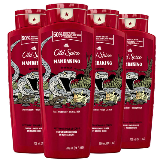 Old Spice Body Wash for Men, MambaKing, 24 oz (Pack of 4)