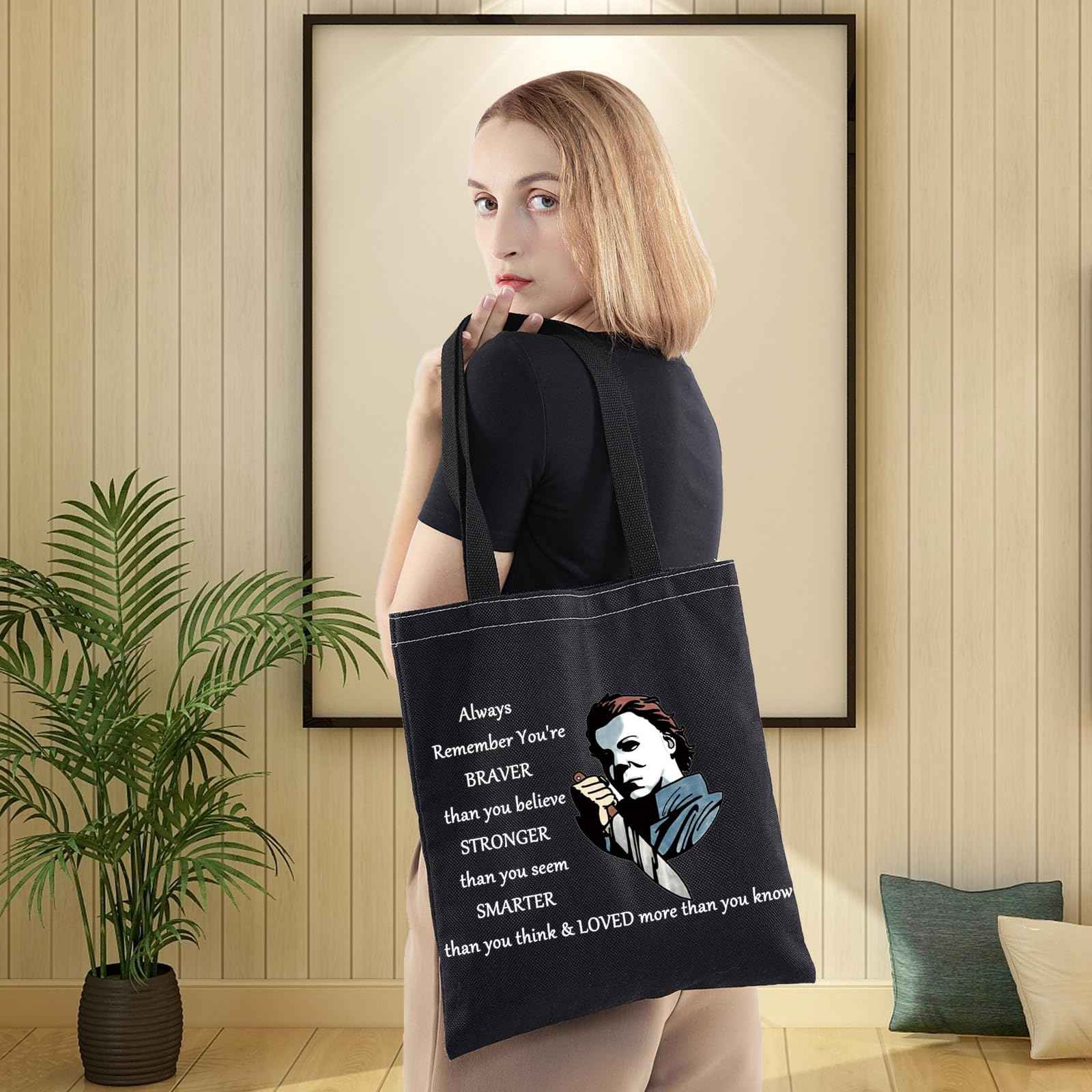 LEVLO Michael Myers Cosmetic Make Up Bag Horror Movie Fans Gift You'Re Braver Stronger Smarter Than You Think Makeup Zipper Pouch Bag For Friend Family (Michael Myers BT)