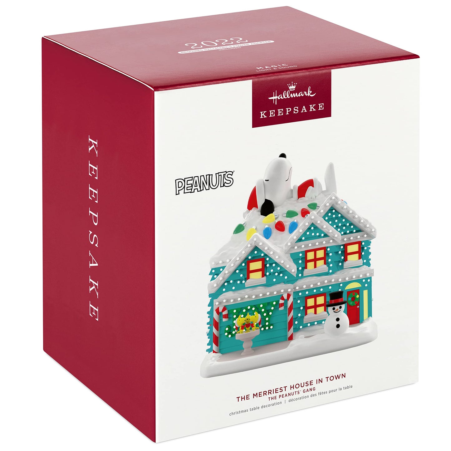 Hallmark Keepsake 2022, The Peanuts Gang The Merriest House in Town Musical Tabletop Decoration with Light for Christmas