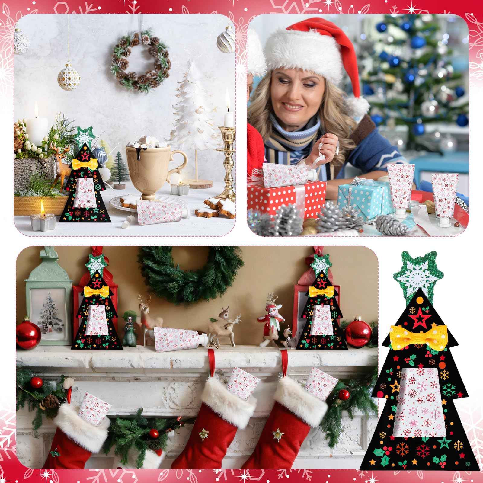 Sacubee 24 Christmas Hand Cream with Nail File Gifts Set Snowflake Hand Cream & Nail File Christmas Party Favors Travel Size Skin Lotion Xmas Party Supplies for Guests