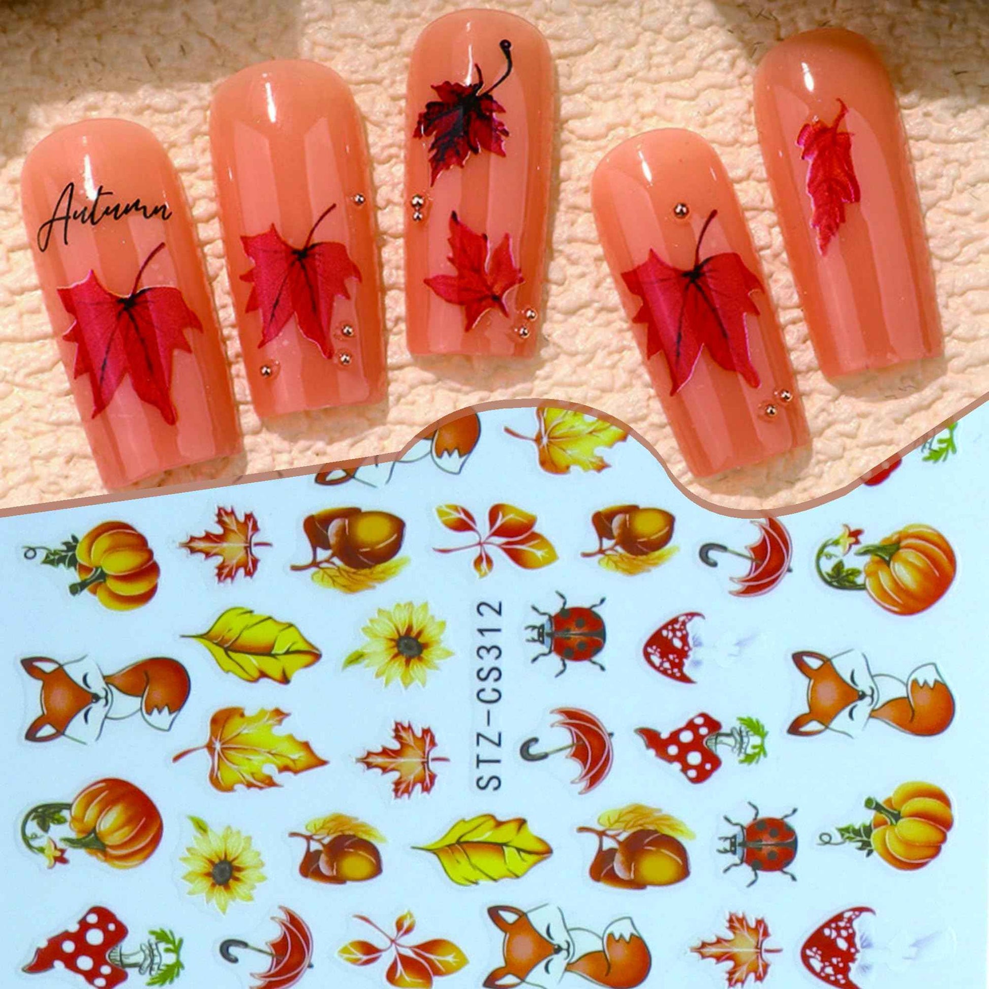 Halloween Nail Stickers for Nail Art, 3D Christmas Tree Nail Art Sticker, Fall Nail Stickers, Spooky Ghost, Spider Web, Cat, Pumpkin, Self Adhesive Nail Decals for DIY Women Thanks' Giving Day