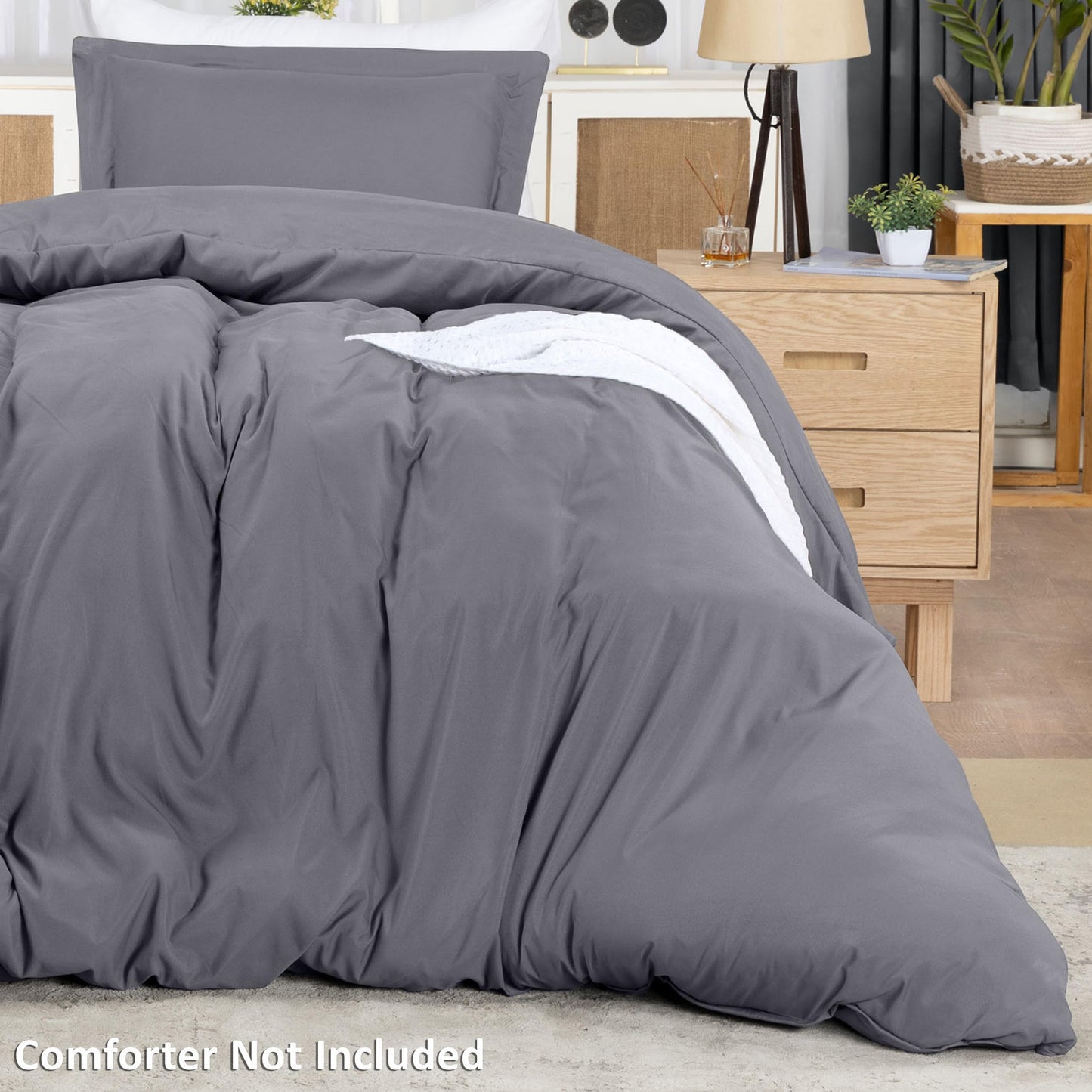 Utopia Bedding Duvet Cover Twin Size - 1 Duvet Cover with 1 Pillow Sham - 2 Pieces Bedding Duvet Cover with Zipper Closure - Soft Brushed Microfiber, 68 X 90 Inches (Twin/Twin XL, Grey)