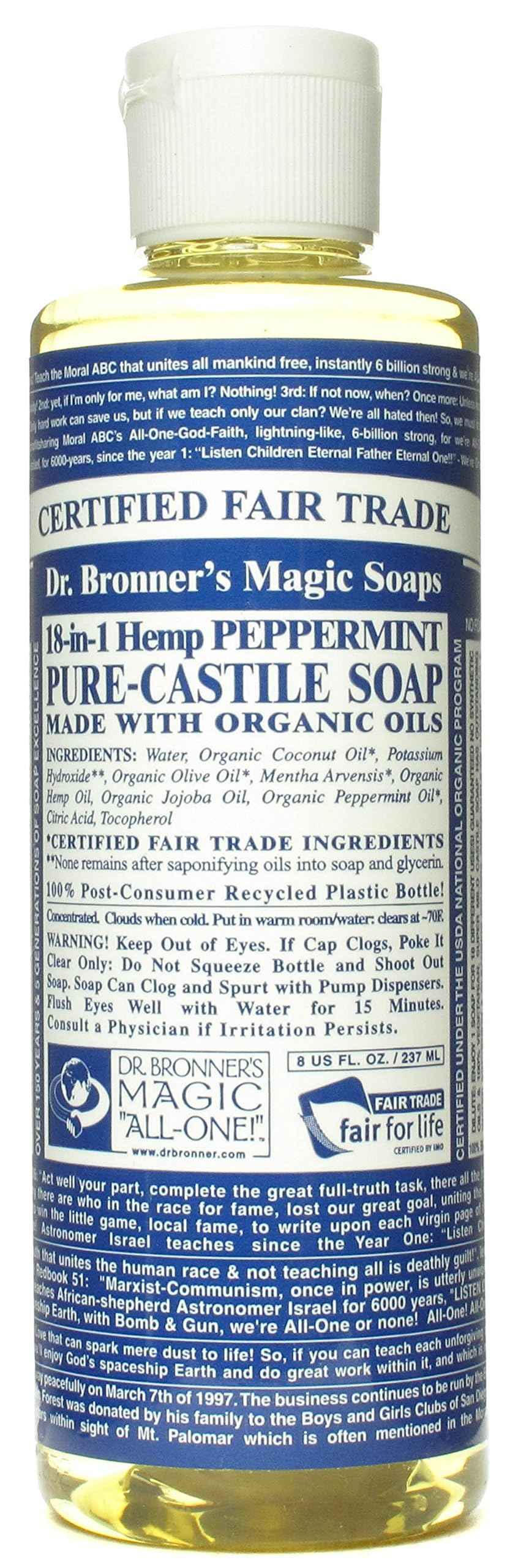 Dr. Bronners Peppermint 8oz. Castile Soap (3 Pack)