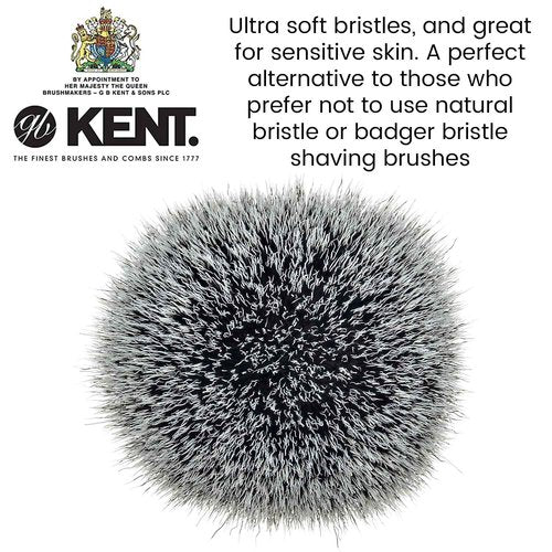 Kent Infinity Plus Shaving Brush with Ultra-Soft Silvertext Synthetic Badger Brush - Perfect Lather and Shaving Brush made for Shave Cream and Shaving Soap - Kent Luxury Shaving Since 1777