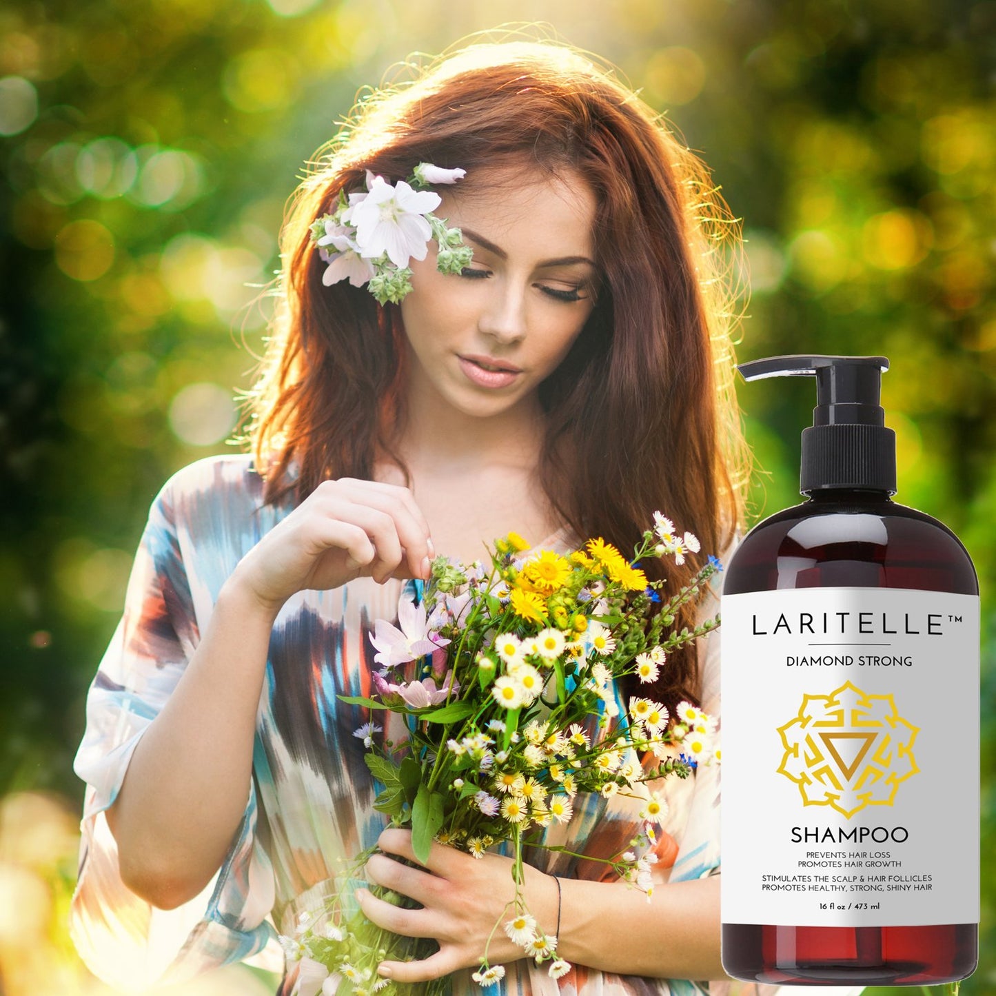 Laritelle Organic Anti-Thinning Shampoo Diamond Strong | RECOMMENDED BY DERMATOLOGISTS for Hair Loss Prevention | Strengthening, Follicle Stimulating | Argan, Rosemary, Lemongrass, Ginger & Cedarwood