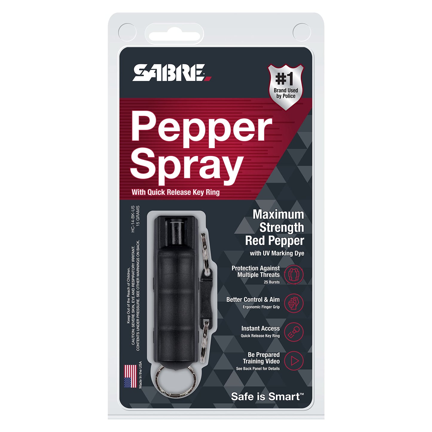 SABRE Runner Pepper Gel, Maximum Police Strength OC Pepper Spray Gel, Reflective Hand Strap for Easy Carry & Quick Access, Secure & Easy to Use Safety, Optional Clip-On Alarm & LED Armband, 0.67 fl oz