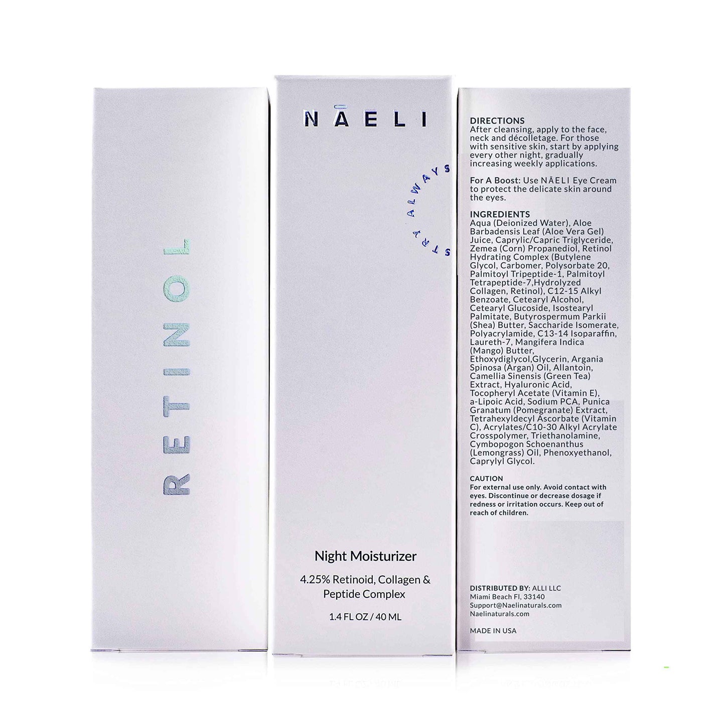 NAELI Retinol Night Moisturizer & Gentle Facial Cleanser Set – Natural Anti Aging Skincare Gift for Women & Men, Reduces Wrinkles, Improves Skin Texture, Soothes & Hydrates.