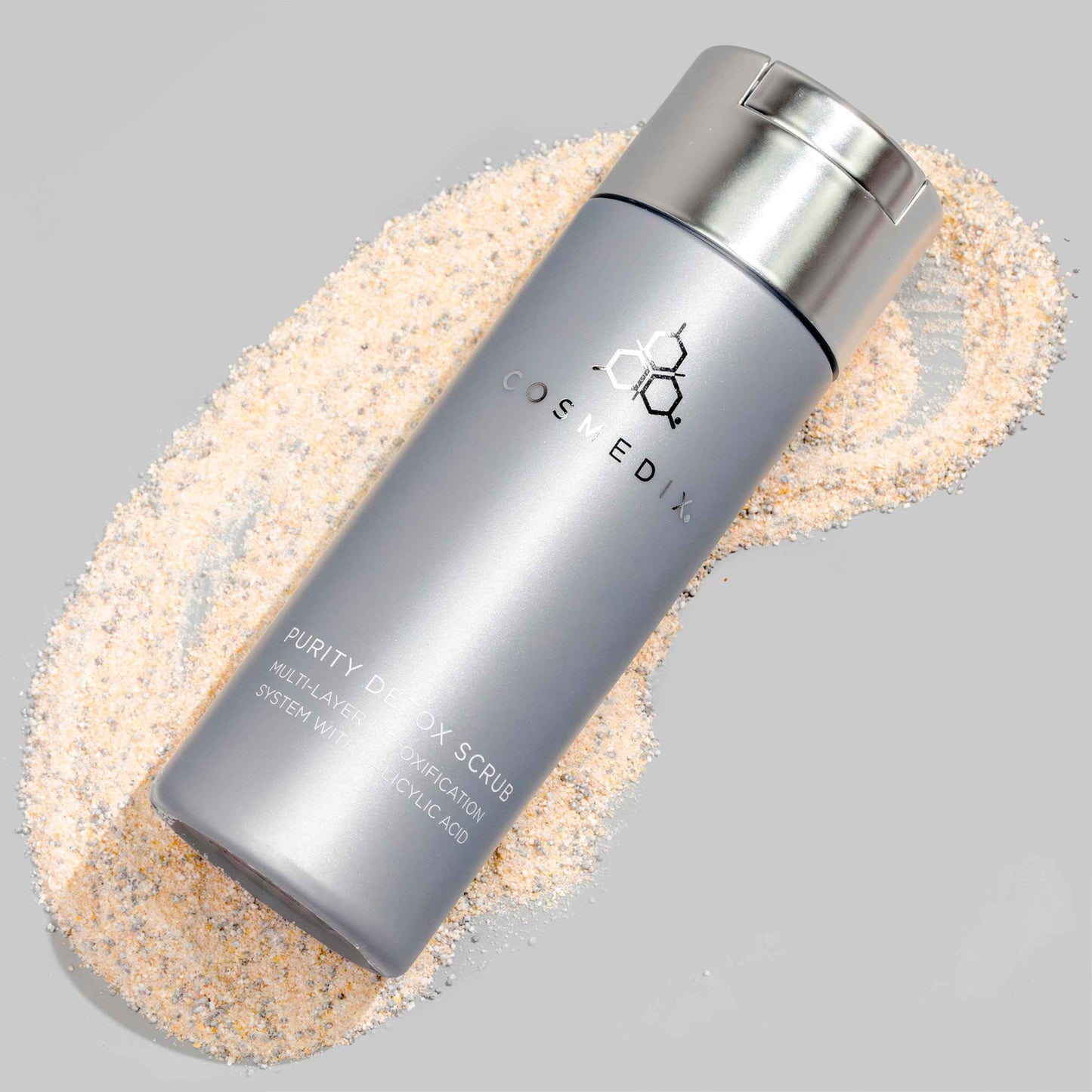 COSMEDIX Purity Detox Face Scrub - Gentle, Multi-Layer Facial Detox Treatment Exfoliates & Cleanses Skin of Dirt, Oil, Impurities & Clogged Pores - AM & PM Dry Powder Scrub with Salicylic Acid