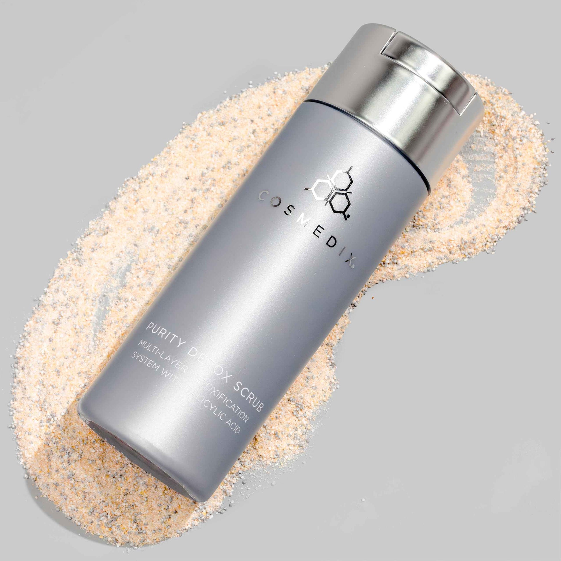 COSMEDIX Purity Detox Face Scrub - Gentle, Multi-Layer Facial Detox Treatment Exfoliates & Cleanses Skin of Dirt, Oil, Impurities & Clogged Pores - AM & PM Dry Powder Scrub with Salicylic Acid