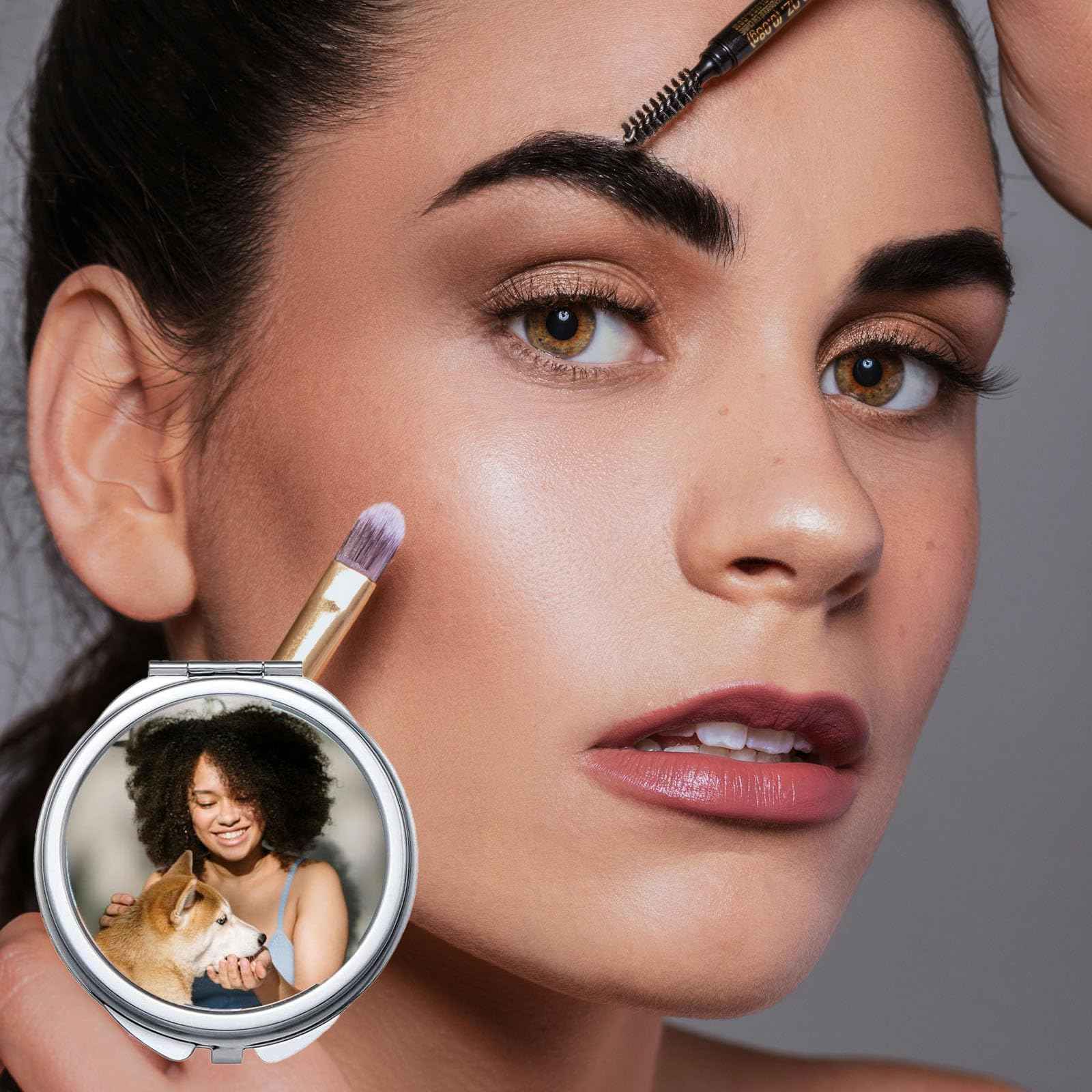 Frinnovan 18 Pack Sublimation Blanks Pocket Mirror Cosmetic Compact Travel Folding Mirrors for Makeup Women Wending Party Cute Round Shaped