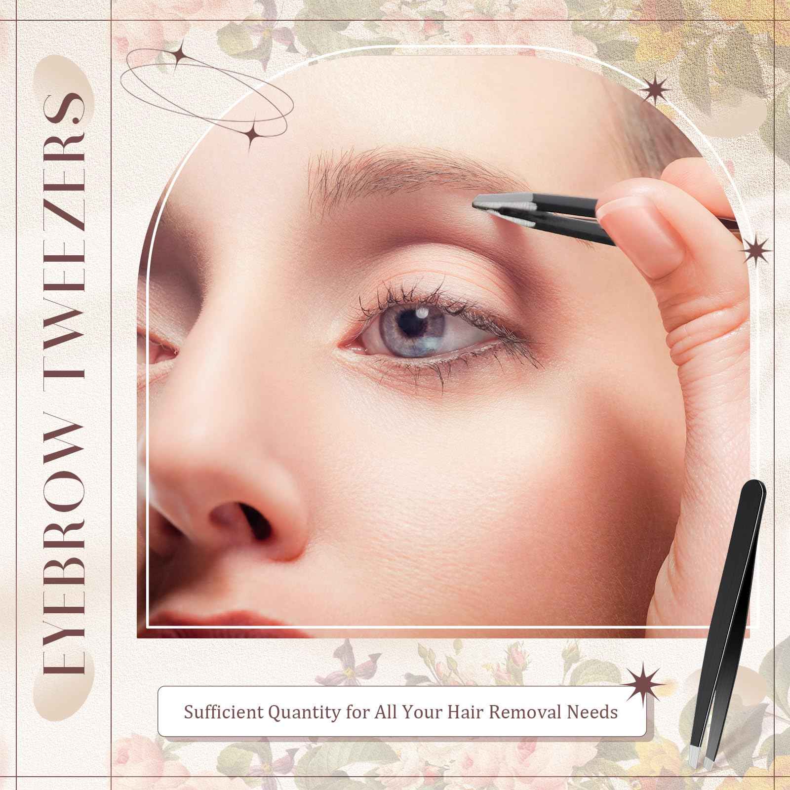 Lasnten 64 Pieces Eyebrow Tweezers for Women Men Slanted Precision Stainless Steel Tweezers Facial Hair Removal Ingrown Hair Eyelash Extension Plucking Blackhead(Black)