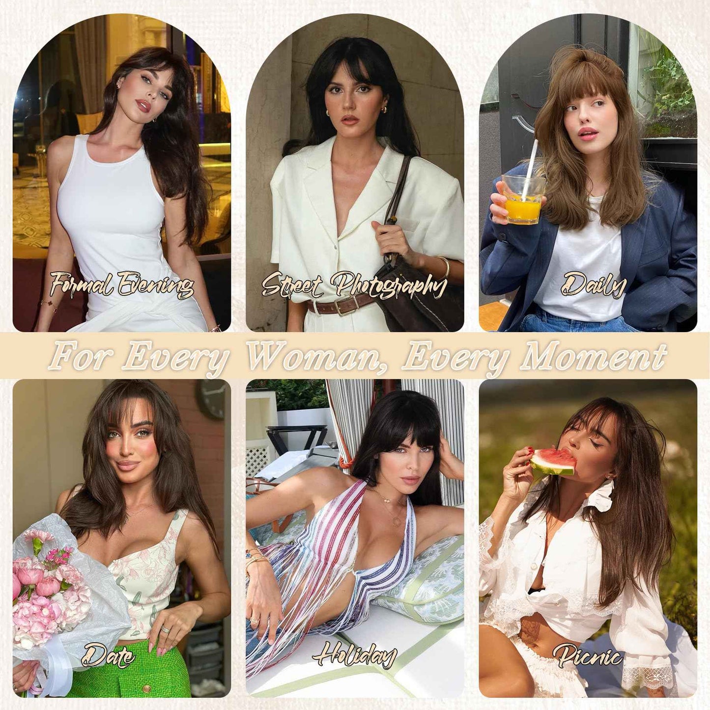 Hair Toppers for Women Real Human Hair 3D Bangs Clip 100% Human Toppers for Women 10 Inch Clip in Bangs Hairpieces (Dark Brown)