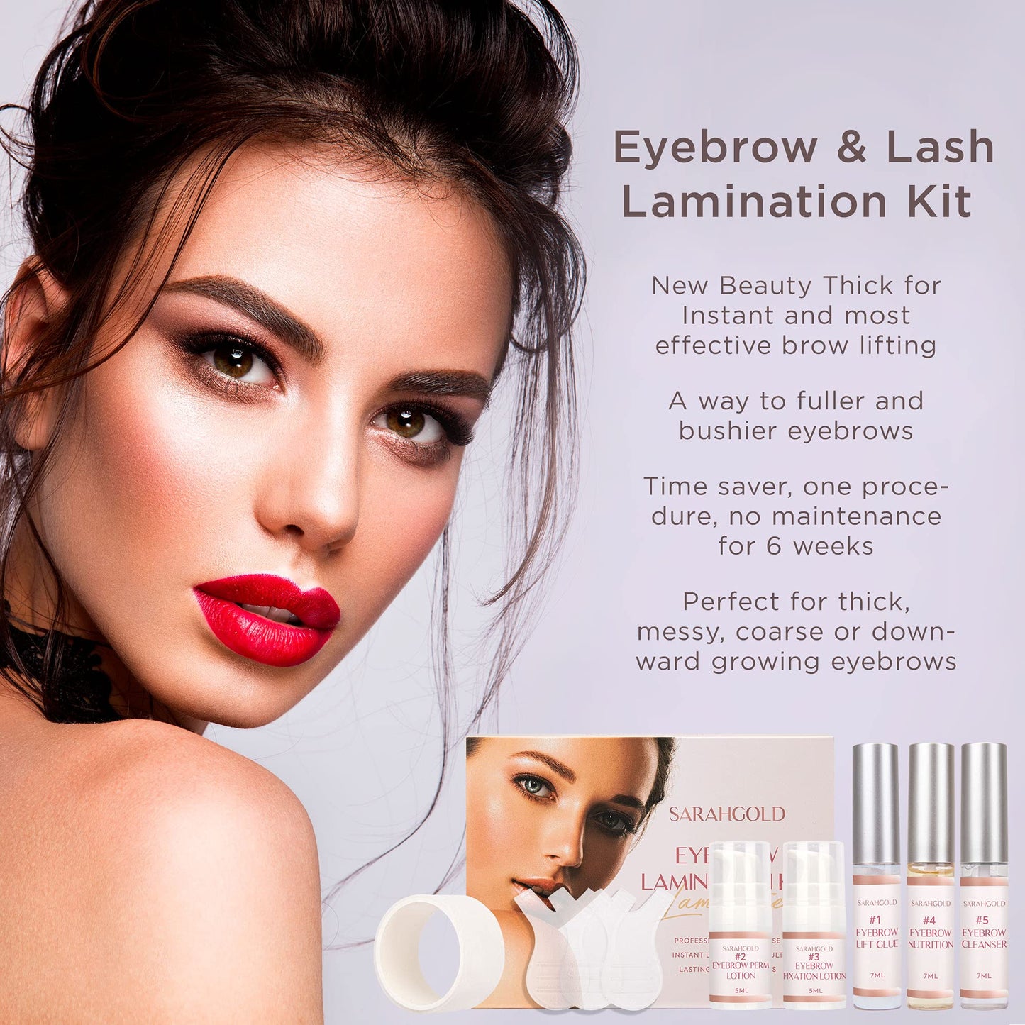 Brow Lamination Kit, Eyebrow Lamination Kit, Eye Brow Lamination Kit, Eyebrow Perm Kit, Instant DIY Eye Brow Lift Kit for Fuller, Thicker, At Home DIY Perm For Your Brows, Lasts For 6-8 Weeks