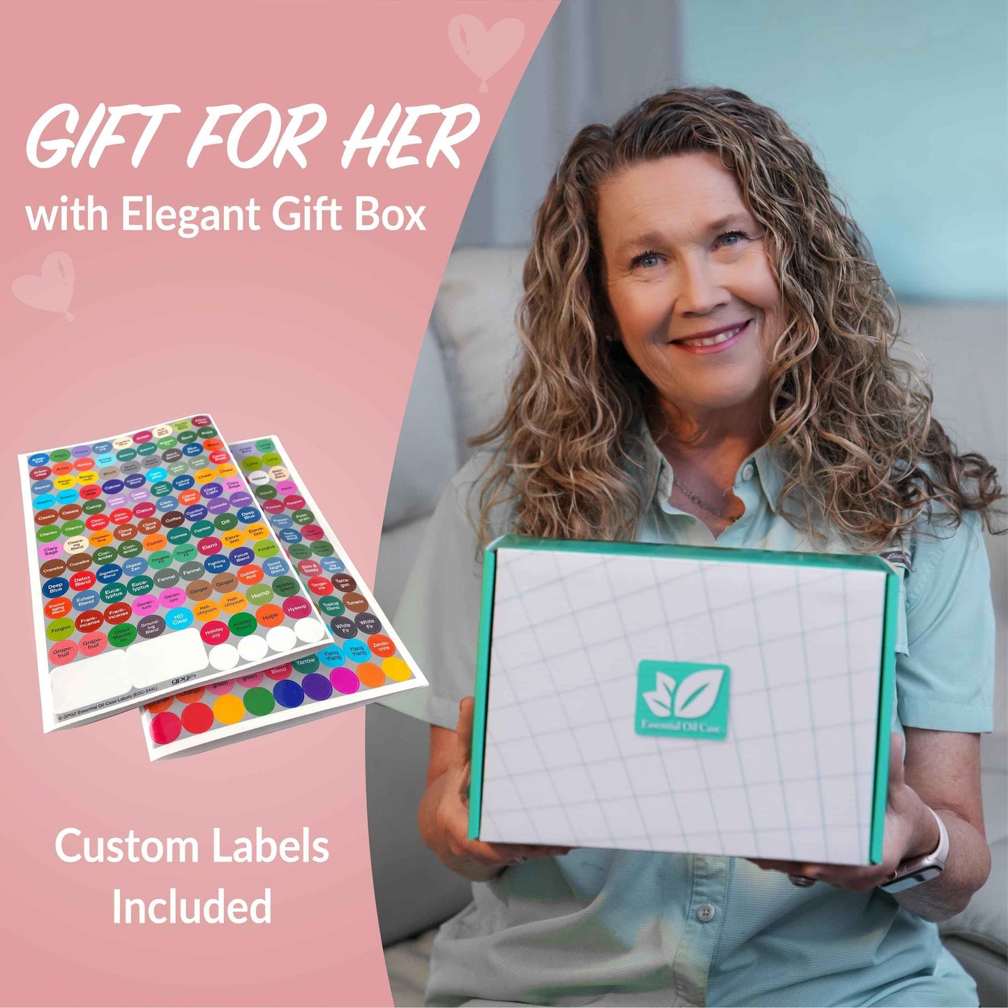 GPG2 Essential Oil Organizer for 35 Bottles, Hard Shell Storage Case with Shelf Display Lid & Travel Handle, Fits 5ml/10ml/15ml, Roller Bottles, Compatible with Top Brands, Teal