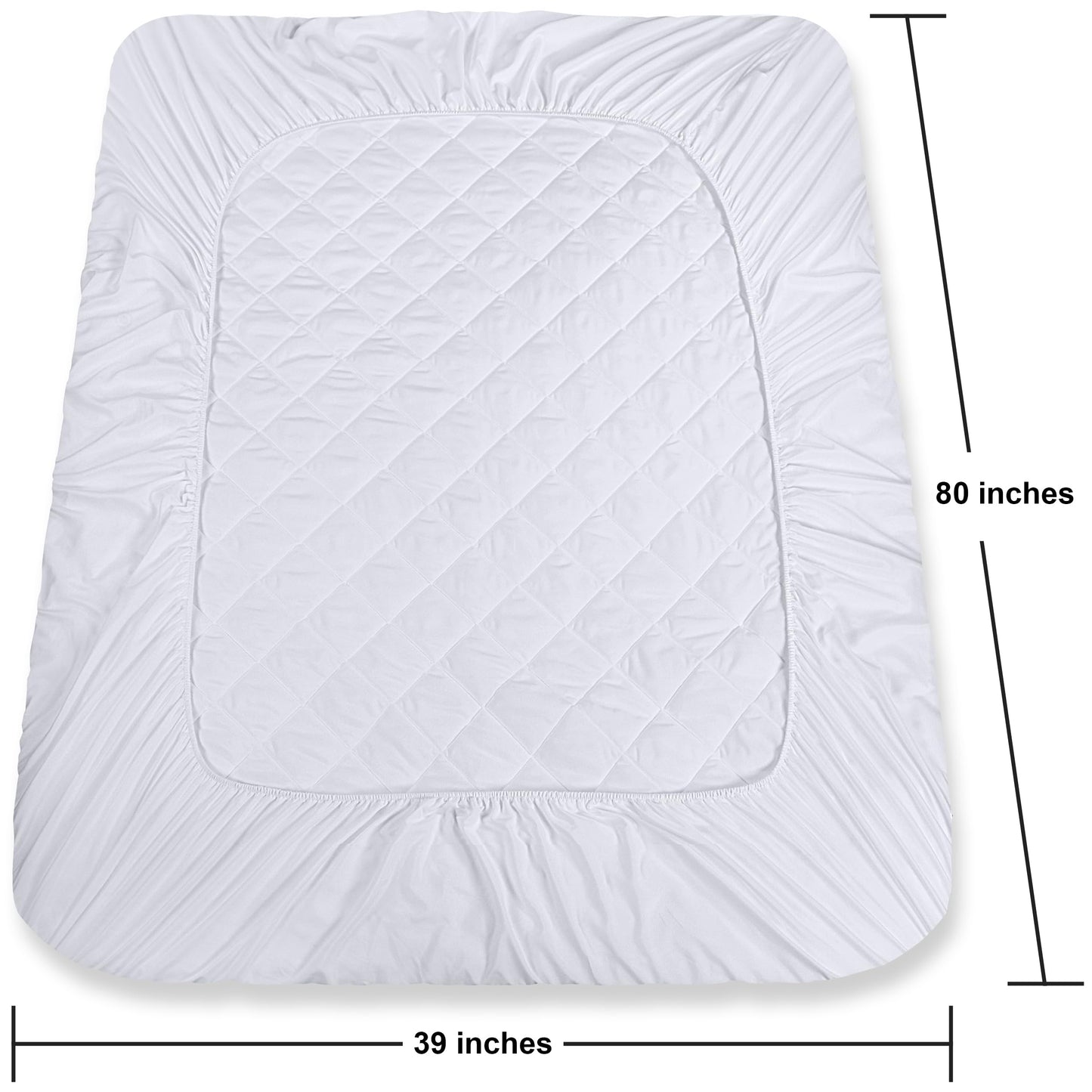 Utopia Bedding Quilted Fitted Twin XL Mattress Pad - Elastic Fitted Mattress Protector, Mattress Cover Stretches up to 16 Inches Deep, Machine Washable Mattress Topper