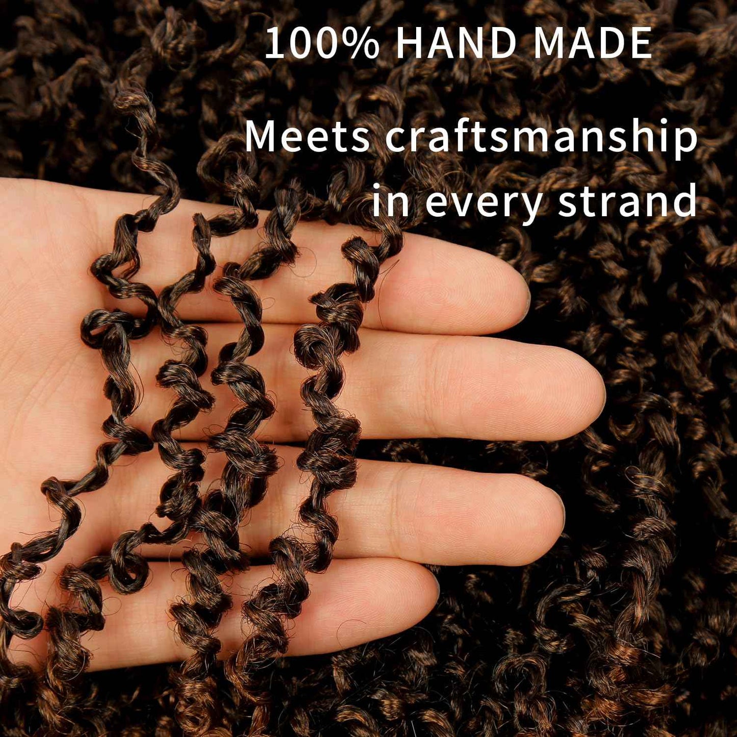 Yanky Twist Crochet Hair 9 Packs (270 Strands Total) Pre loop Pre Twisted Yanky Twist Braids Crochet Hair,Synthetic Spring Short Passion Twist Crochet Braiding Hair Extensions For Women(1B30, 8 Inch)