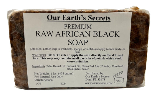 Our Earth's Secrets Premium Natural Raw African Black Soap, 3 Pound