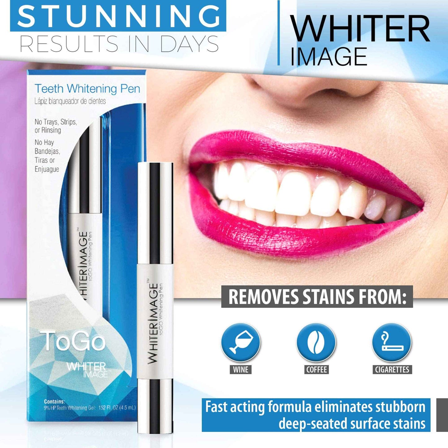 Whiter Image Togo Teeth Whitening Pen, Erases Stubborn Teeth Stains While Strengthening Enamel, Restorative Serum Gel That Reverses Enamel Damage from Bleaching