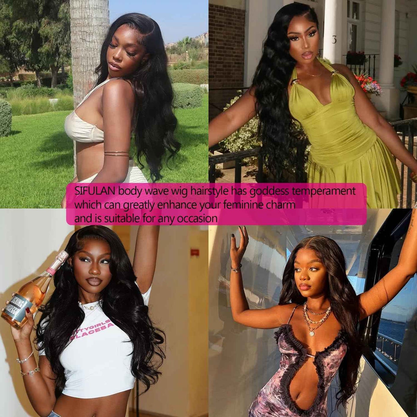 SIFULAN 13x4 Body Wave Lace Front Wig Human Hair 180% Density HD Transparent Lace Front Wig Pre Plucked Body Wave Frontal Wigs Human Hair for Black Women 16 inch Glueless Wig Natural Color