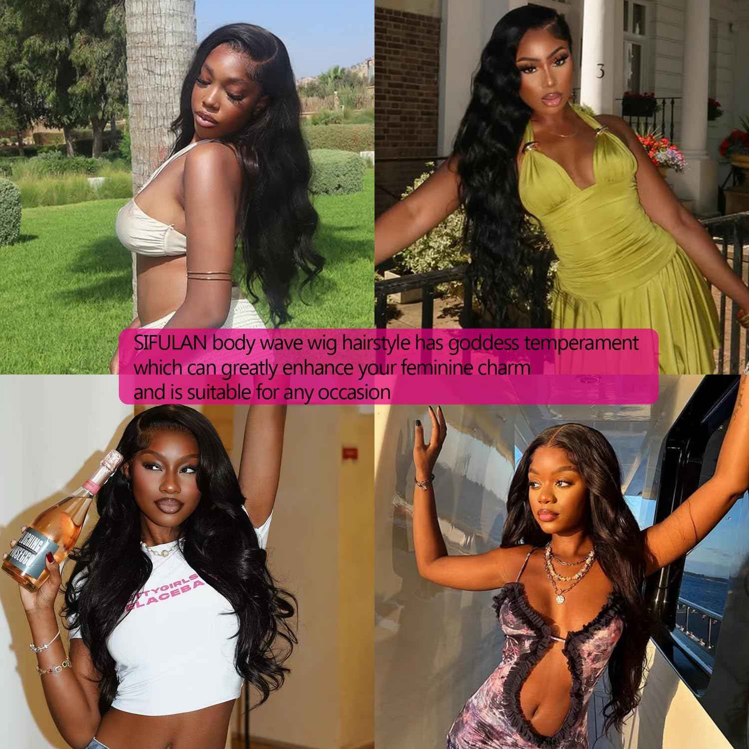 SIFULAN 13x4 Body Wave Lace Front Wig Human Hair 180% Density HD Transparent Lace Front Wig Pre Plucked Body Wave Frontal Wigs Human Hair for Black Women 16 inch Glueless Wig Natural Color