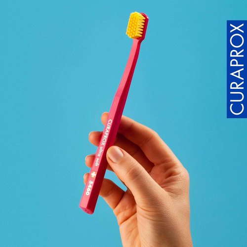 Curaprox CS 5460 Ultra-Soft Toothbrush – Adult Tooth and Gum Care | Super Soft Curen® Bristles for Gentle Cleaning | Light Blue, Single Pack
