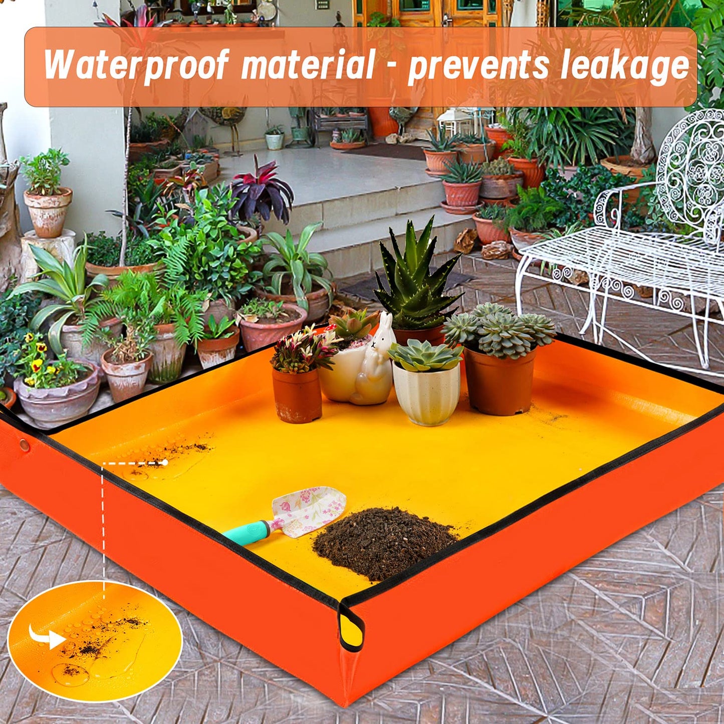 Onlysuki 3PCS 39.5" x 31.5" Large Repotting Mat for Indoor Plant Care Control Dirt Portable Potting Tray Gardening Gifts for Women Men