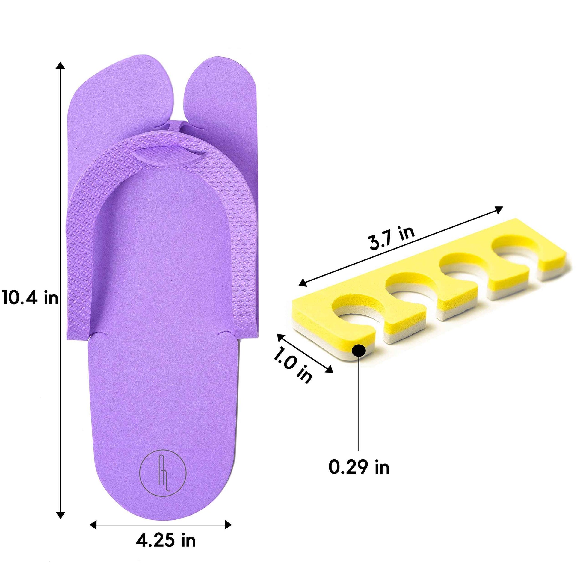 Artist Land 48 Pairs Spa Party Pack of Anti-Slip EVA Pedicure Slippers & Premium Toe separators Two Tone Soft & Durable - Bulk 6 Fun Colors Ideal for At Home Spa Party & Nail Salon