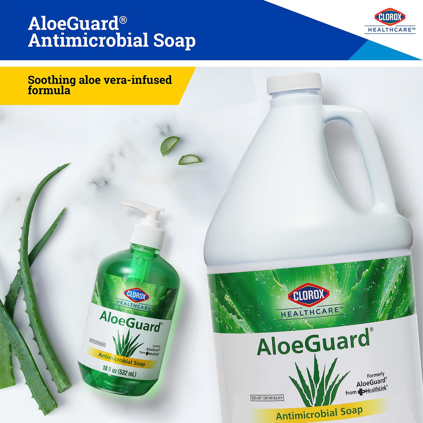 Clorox Healthcare AloeGuard Antimicrobial Soap, 1 Gallon Bottle Antimicrobial Hand Soap for Healthcare Professionals and Everyday Use Hand Soap Bulk (Pack of 4