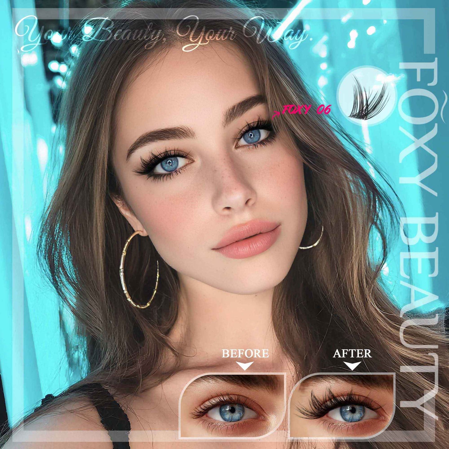 Vasa Muse Premium Lash Clusters Kit - 10-16mm Wispy Natural & Fairy Spiky WideSpan Individual Eyelash Clusters 0.05mm Ultra-thin Invisible band Eyelash Extension Kit with Bond Seal for Starter DIY