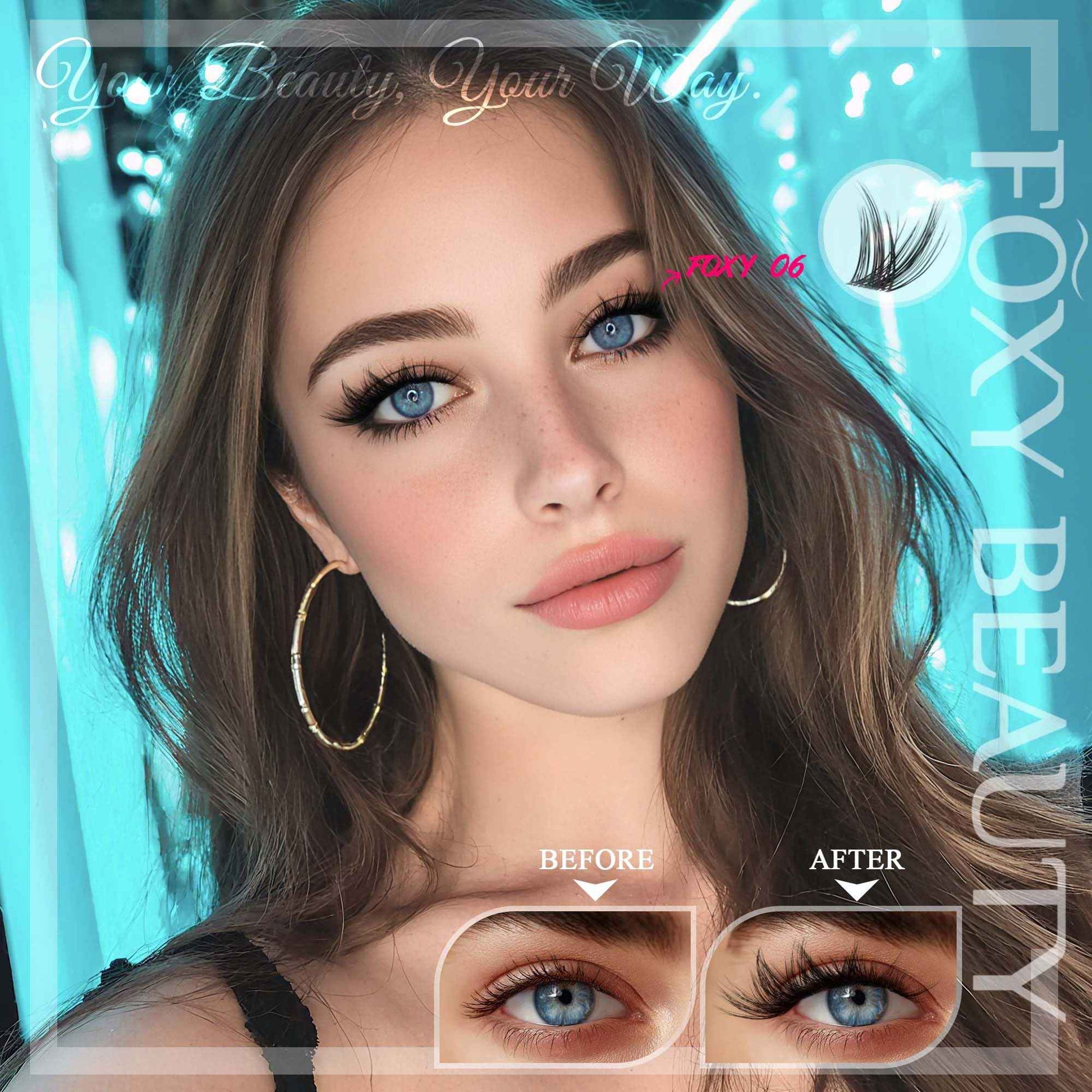 Vasa Muse Premium Lash Clusters Kit - 10-16mm Wispy Natural & Fairy Spiky WideSpan Individual Eyelash Clusters 0.05mm Ultra-thin Invisible band Eyelash Extension Kit with Bond Seal for Starter DIY