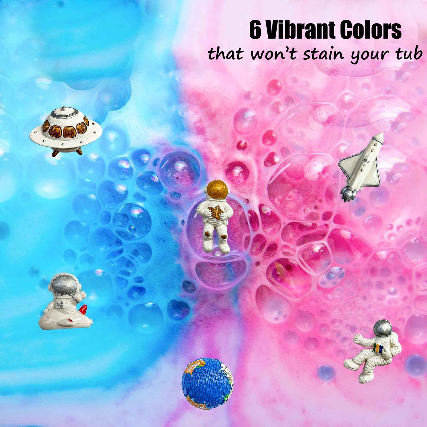 Galaxy Bath Bombs for Kids with Surprise Inside - Organic Bubble Bath Bombs with Educational Outer Space Planet Toys. Gentle, Natural & Kids Friendly - Stocking Stuffers Christmas Gifts for Toddlers