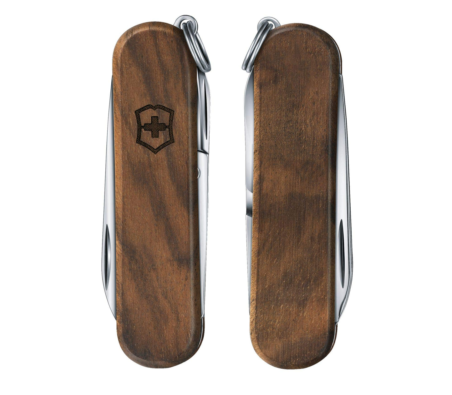 Victorinox Classic SD Walnut Swiss Army Knife, Compact, 5 Functions, Swiss Made Pocket Knife with Small Blade, Screwdriver and Key Ring - Wood