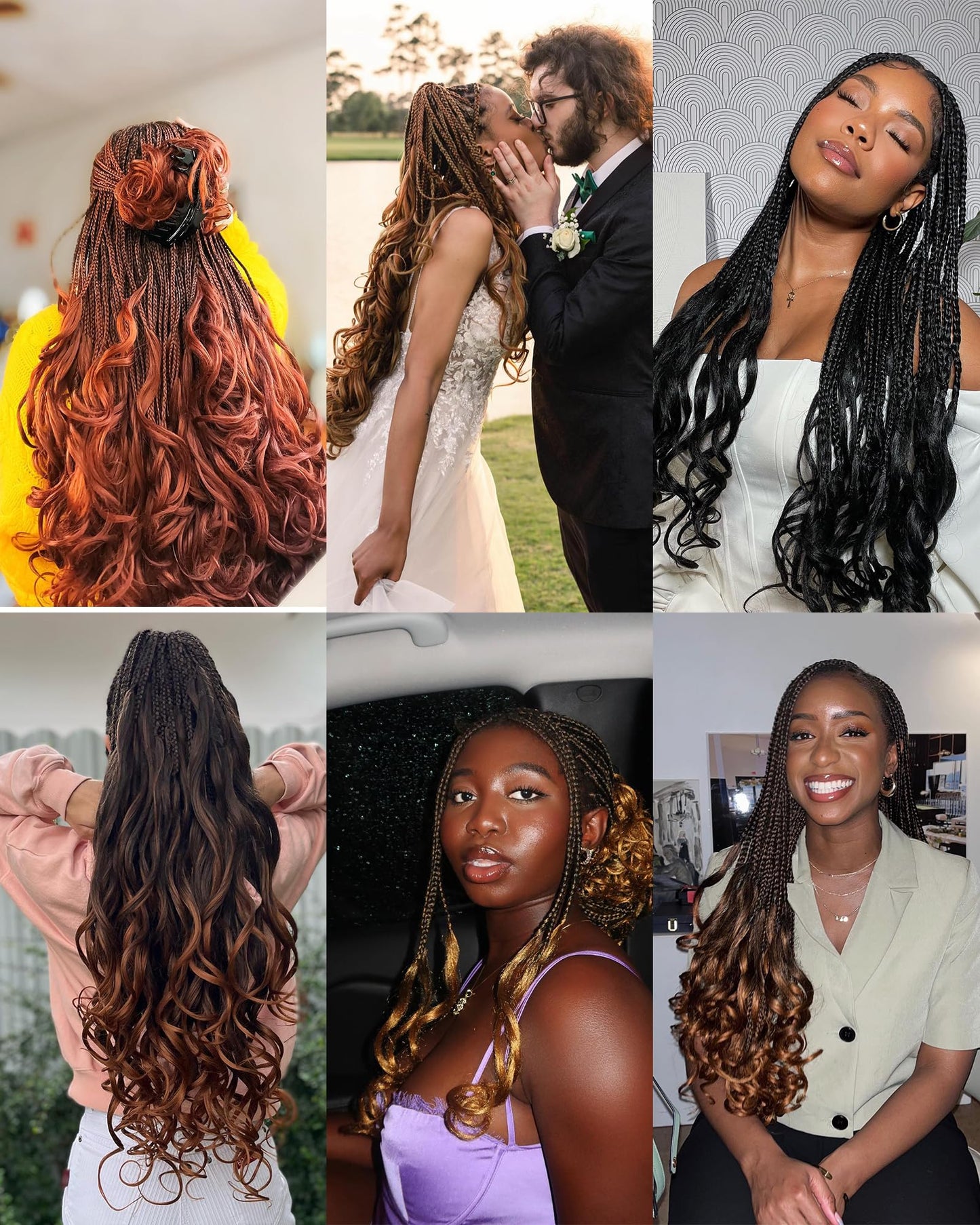 French Curl Braiding Hair 20 Inch #T4/30 French Curl Braiding Hair 8 Packs Curly Braiding Hair Synthetic French Curl Braids (20 Inch,OT4/30)