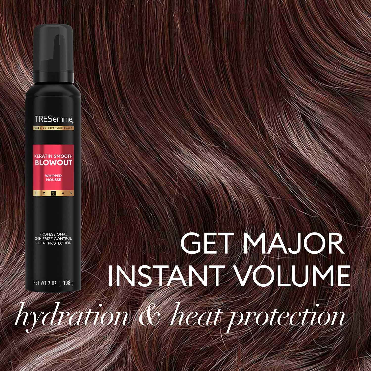 TRESemmé Keratin Smooth Blowout Hair Styling Bundle – Mousse + Finishing, Protecting Heat & Shine Sprays, Frizz Control