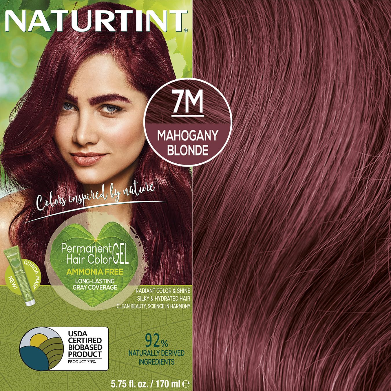 Naturtint Permanent Hair Color 7M Mahogany Blonde (Pack of 6), Ammonia Free, Vegan, Cruelty Free, up to 100% Gray Coverage, Long Lasting Results