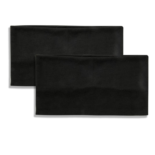 CM Extra Wide 5 Inches Soft Stretchy Yoga Fashion Headband, Black Color, 2 Pieces