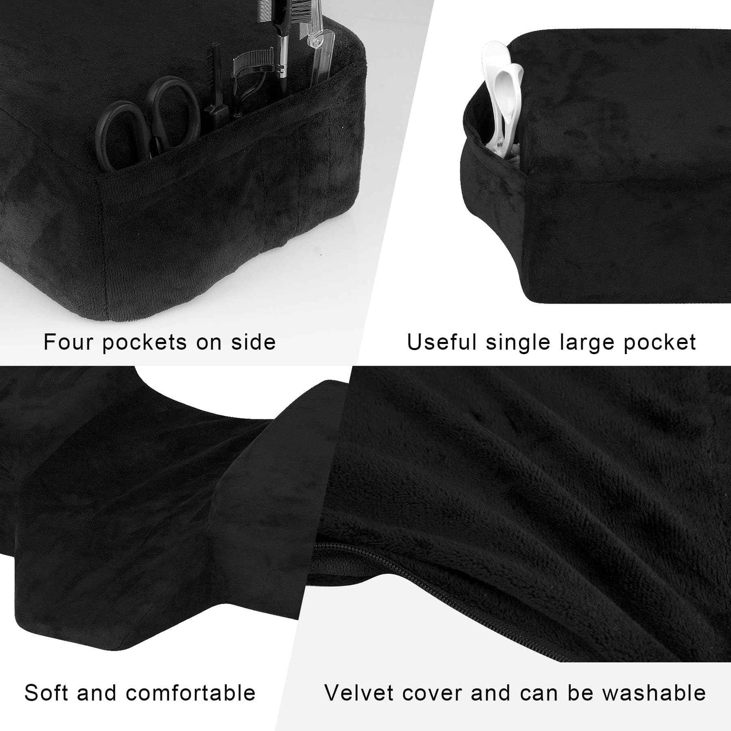 IMENE Lash Pillow for Eyelash Extensions- Memory Foam Lash Pillow with Neck and Back Support, Large Ergonomic lash Bed Pillow with Velvet Pillowcase and Lash Organizer Pockets