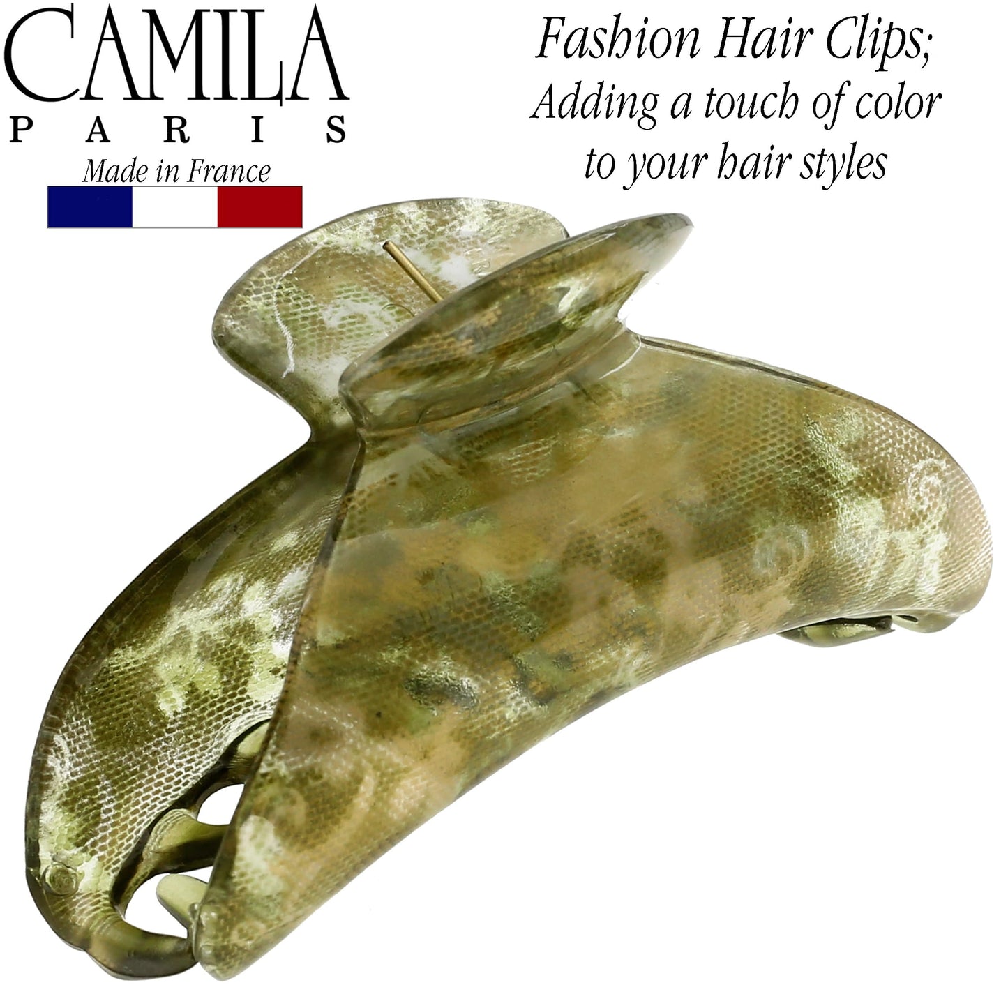 Camila Paris CP3424 French Hair Clip for Women Thick Hair for Long Curly Wavy Hair, Girls Hair Claw Clips Jaw, Durable Styling Big Claw Clip for Thick Hair, Strong Hold No Slip Grip, Made in France