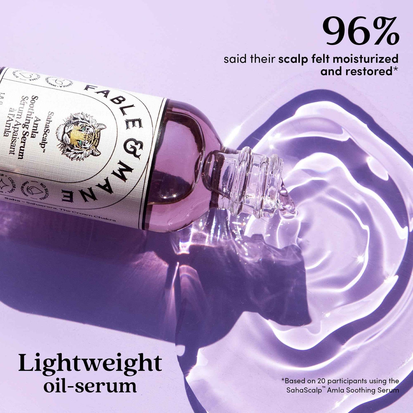 Fable & Mane Amla Soothing Serum with Rosemary Oil Purifies and Balances Irritation. Detox Treatment for Dry, Itchy or Sensitive Scalps