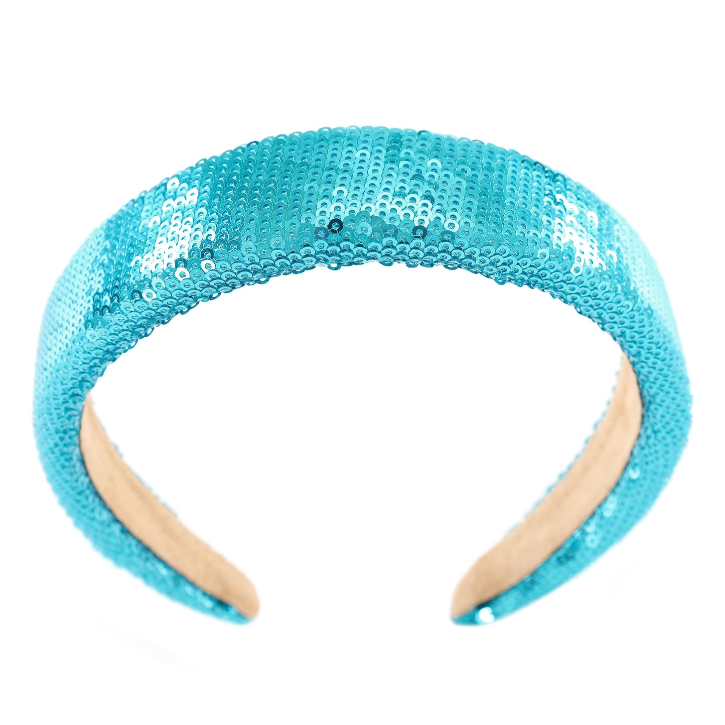 Gmmidea Sequin Sparkly Headbands for Women Girls Glitter Bling Gold Headband Beaded Padded Birthday Holiday Hairbands for Women's Hair Accessories Blue