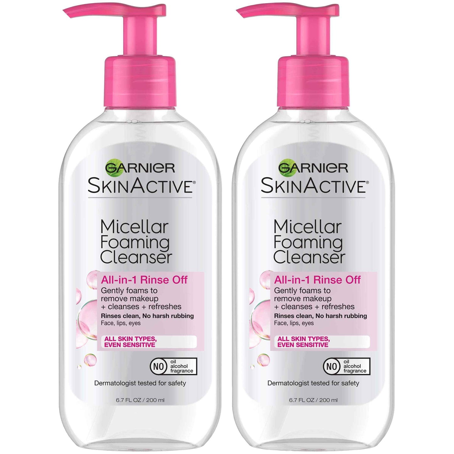 Garnier SkinActive Micellar Foaming Face Wash, 6.7 Fluid Ounce (Pack of 2)
