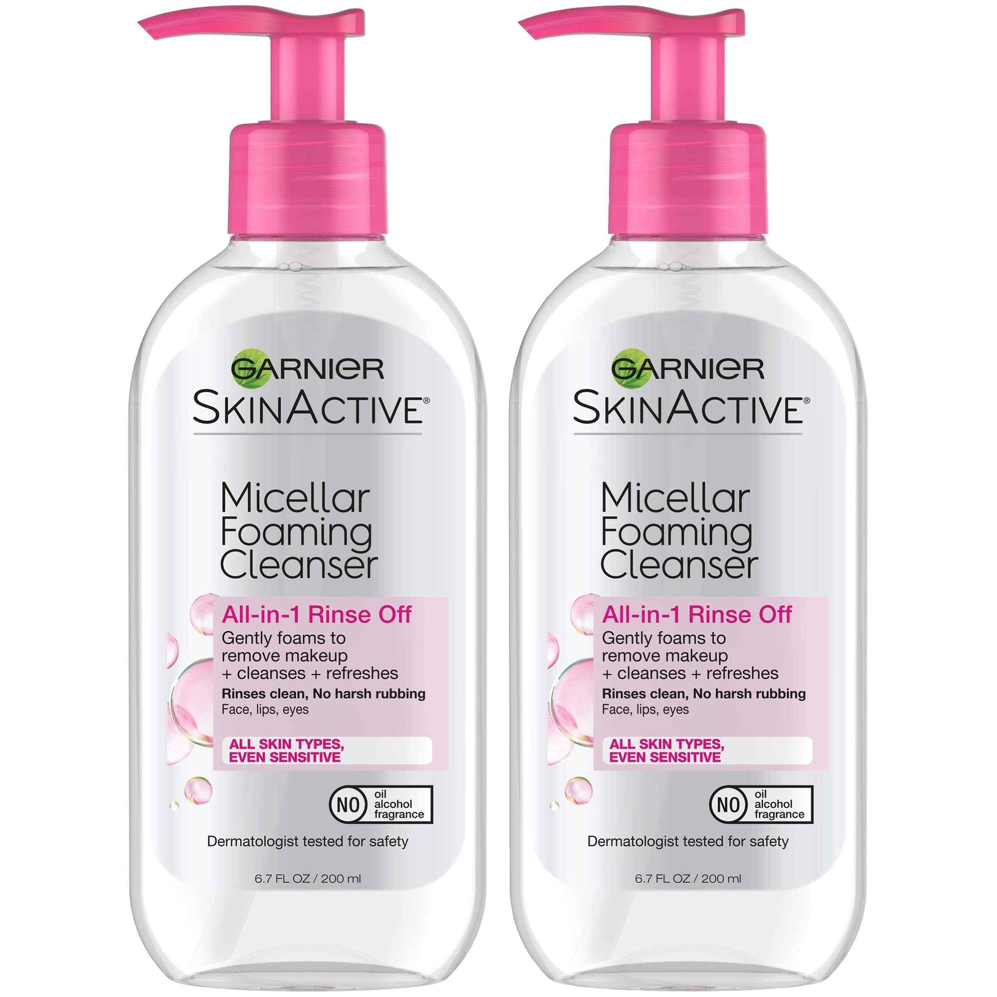 Garnier SkinActive Micellar Foaming Face Wash, 6.7 Fluid Ounce (Pack of 2)