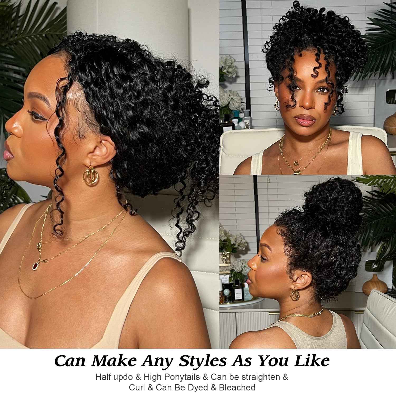 Water Wave Human Hair Bundles 18 Inch 12A Double Weft Wet and Wavy Bundles Human Hair Raw Bundles Human Hair Quick Weave Hair Bundles Natural Black