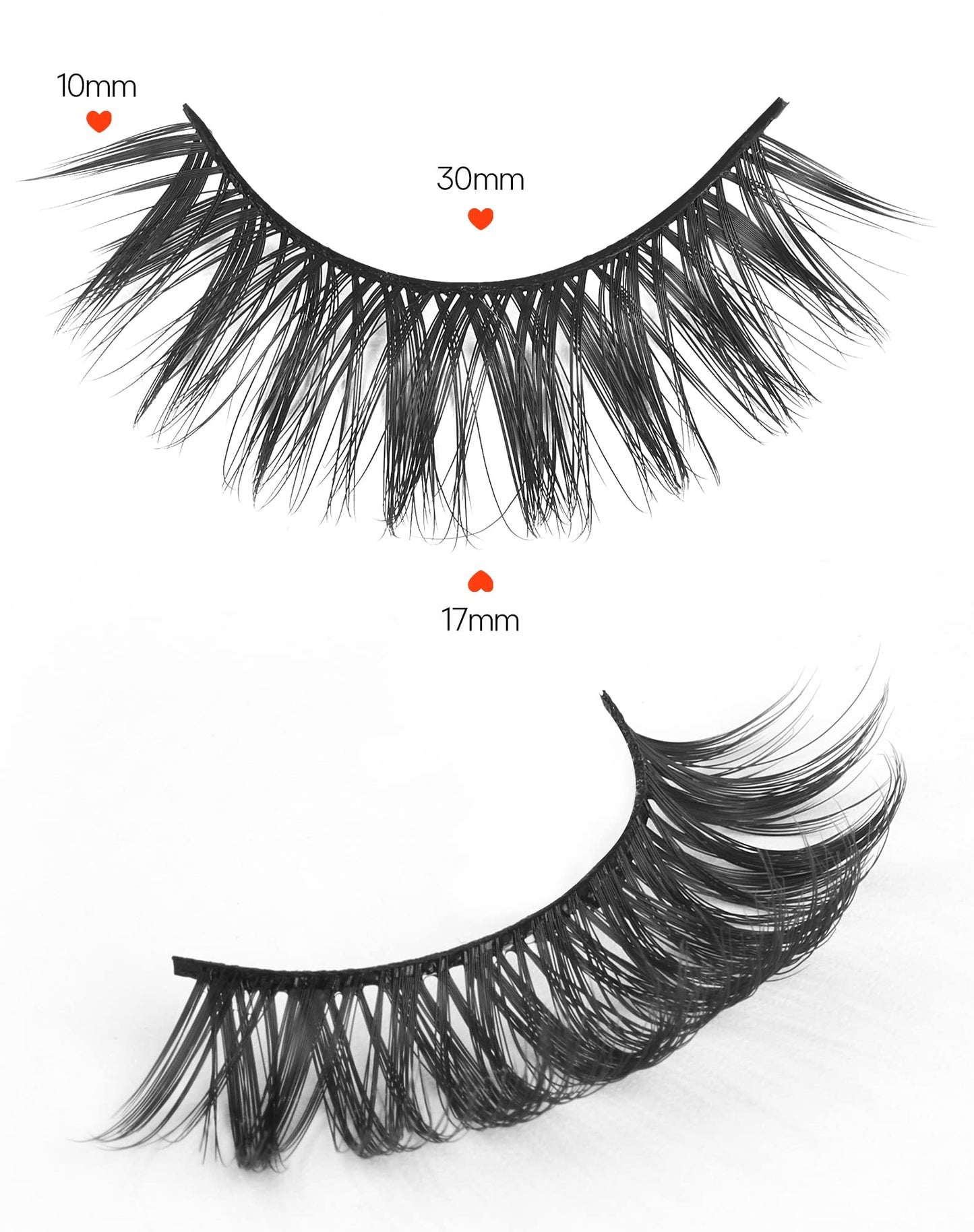 Onlyall Natural Lashes Wispy Lashes Natural Look False Eyelashes Natural Flared Eyelashes False Eye Lashes Soft Fluffy Lashes 7 Pairs WJ2